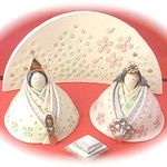 陶器製　お雛様「万葉・中」