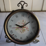 シャビーシックな壁掛け時計(水玉ブルー)