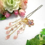 桜と花吹雪のかんざし