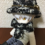 帽子とマフラーセット:黒白