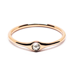 ローズカットダイヤ＋ピンクK18ミニマムリング【Pio by Parakee】rustic diamond minimum
