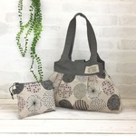 モダン柄グラニーバッグとポーチのお揃いセット