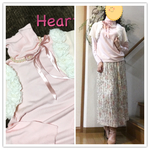春色ピンクセーターとお花ボレロのセット