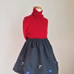 ウールのスカート（二色のりぼん）　110サイズ限定一点