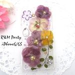 押し花スマホケース・ボルドーiPhone６/6S★riandmi