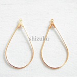 しずくフープピアス金具 ゴールド 2ペア