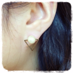 petit　コットンパール＆三角形ピアス