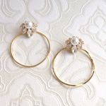 ビジュー&パール×フープピアス(イヤリング)