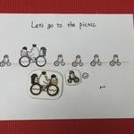 にわとり親子のママチャリハンコ