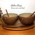 [オーダー品] 二人のまーるいカフェオレボウル/ごはん茶碗にも ブラウン（2つセット）