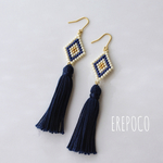 ネイティブタッセルピアス・イヤリング/Navy