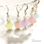 ミルキーキューブのゆるふわピアス*