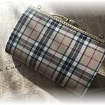 Ｗファスナー　20㎝　カン付き　がま口   タータンチェック  オプション諸々