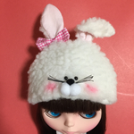 ブライス 帽子 うさぎ帽子 ピンクチェック