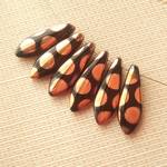 和ドット　チェコビーズ　5X16mm 6個