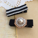 【2本セット】ベビーヘアクリップ ビーズ刺繍  
