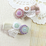 【2本セット】ベビーヘアクリップ ビーズ刺繍