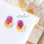 ピンク glitter ピアス