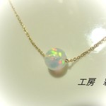 ☆新作☆ クリスタルホワイト ８ミリ京都オパールのネックレス
