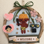 限定１点☆羊毛フェルト節分リース♪