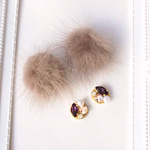 *ビジュー*×*ファーキャッチ*ピアス