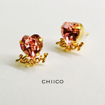 2way ハッピー♡ハートスワロピアス  ［ライトローズ］