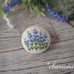 ラベンダーの刺繍ブローチ・ｂ