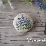 ラベンダーの刺繍ブローチ・c