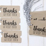 チケット型のタグ「thanks SO VERY MUCH」