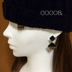 ダブルスクエアピアス/イヤリング