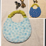 青い小花の爽やかクシュクシュスタイ