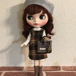 22センチドール オーバースカート4点セット トラッドガール ブラウン