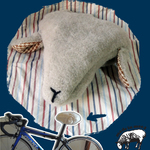 ふかふか羊のサドルカバー（ピンクベージュ）自転車用-盗難注意-201602WH