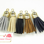 カラフルなミニフリンジ　モノトーンミックス　各色2個ずつ計10個　Tassel15