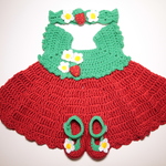 いちご　ベビードレス＆シューズ＆ヘッドバンド