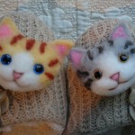 tontoo様オーダー品　冬にゃんこのあったか毛糸スリッパ 羊毛フェルト 猫