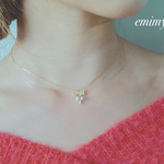 Ribbon Crystal  Pearl Necklace