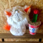 ラスト入荷【nyaco】beige×orange 猫(ねこ)のぬいぐるみ