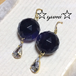 ゴロゴロブラックビーズのキラキラピアス