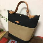 倉敷帆布とヌメ革のトートバック