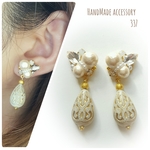 ヴィンテージ風ビーズ×ビジューピアス