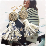 denim風＊タッセルピアス⁎⋆*﻿