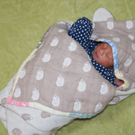 6重ガーゼのクマ耳おくるみ