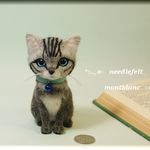 羊毛フェルト　猫　子猫ちゃん　ネコ　ねこ　アメリカンショトヘア　アメショ