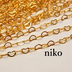 ハートのチェーン✳１ｍゴールド
