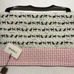猫×ピンクチェック柄座布団カバー