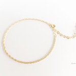 お肌にやさしいシリーズ〜14Kgfロープチェーンブレスレットとハートアジャスター【チェーンの長さ無料オーダー対応】