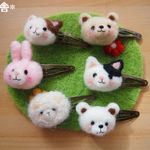 羊毛フェルトのアニマルヘアピン