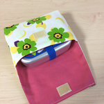 横入れ封筒型お弁当袋 花×ローズピンク