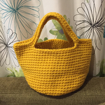 [送料込]ニットのマルシェバッグ＊マスタード